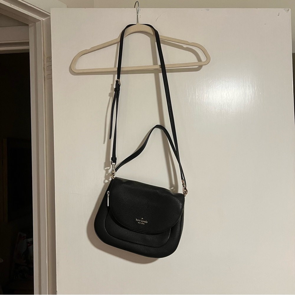 Kate Spade Black Pebbled Medium Convertible Crossbody / Shoulder Bag - Picture 4 of 8